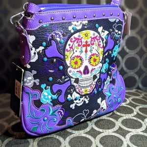 Sugar skull crossbody bag